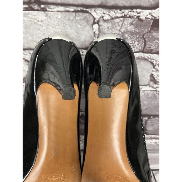 Rangoni Cyder VTG White Leather Black Wingtip Pointed Heels Women’s Sz 7.5AAA US - Picture 11 of 16